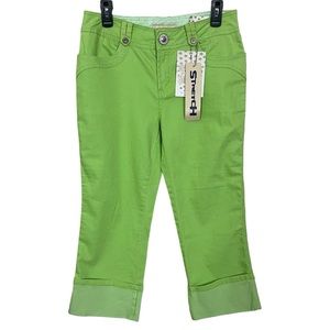 Original Threads Green Cuffed Cropped Pants with Stretch Size 9/10 NWT